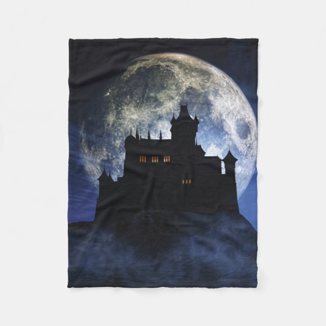 Fantasy castle nattetid fleecefilt (Framsidan)