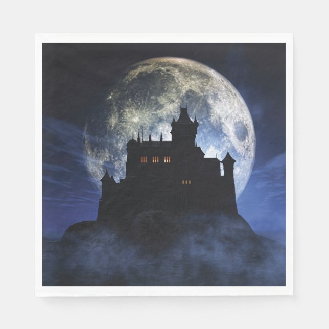 Fantasy castle nattetid pappersservett (Framsidan)