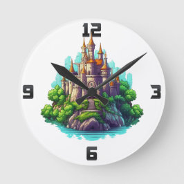 Fantasy Castle Rund Klocka