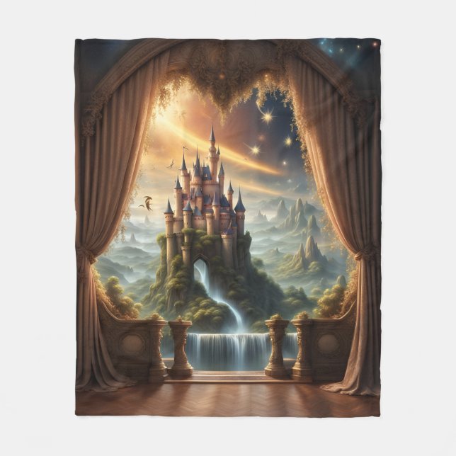Fantasy Castle Sherpa Blanket Fleecefilt (Framsidan)