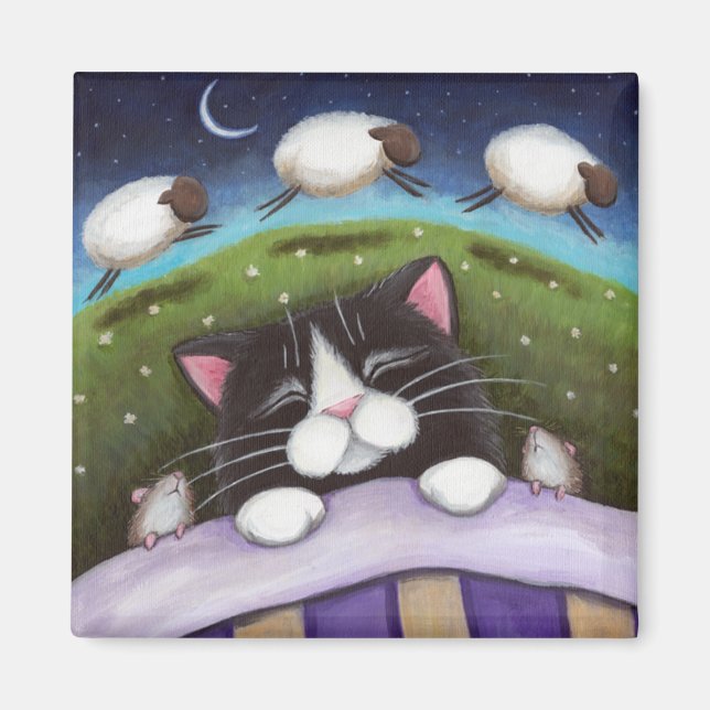 Fantasy Cat and Mouse Art Magnet (Framsidan)