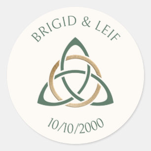 Fantasy Celtic Bröllop Runt Klistermärke