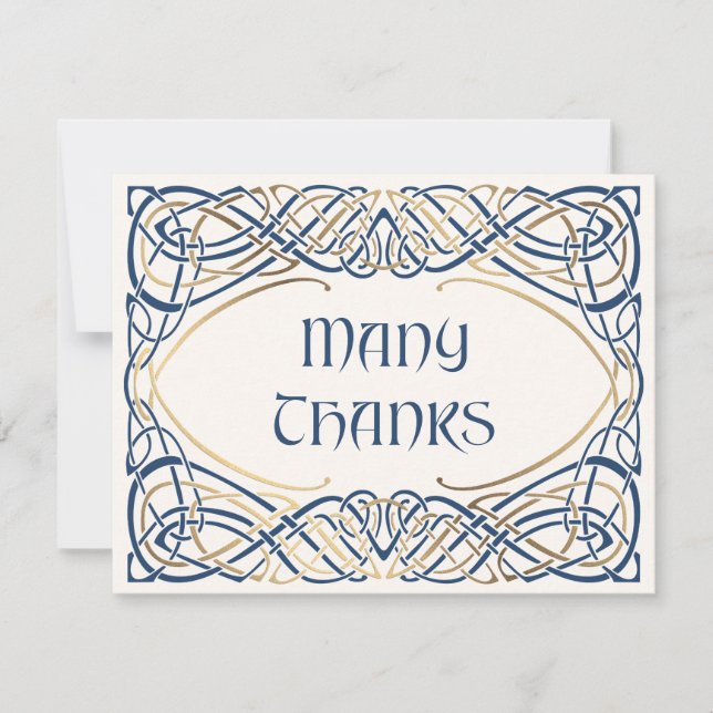 Fantasy Celtic Medieval Bröllop Tack Kort (Framsida)