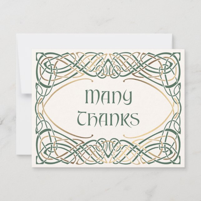 Fantasy Celtic Medieval Bröllop Tack Kort (Framsida)