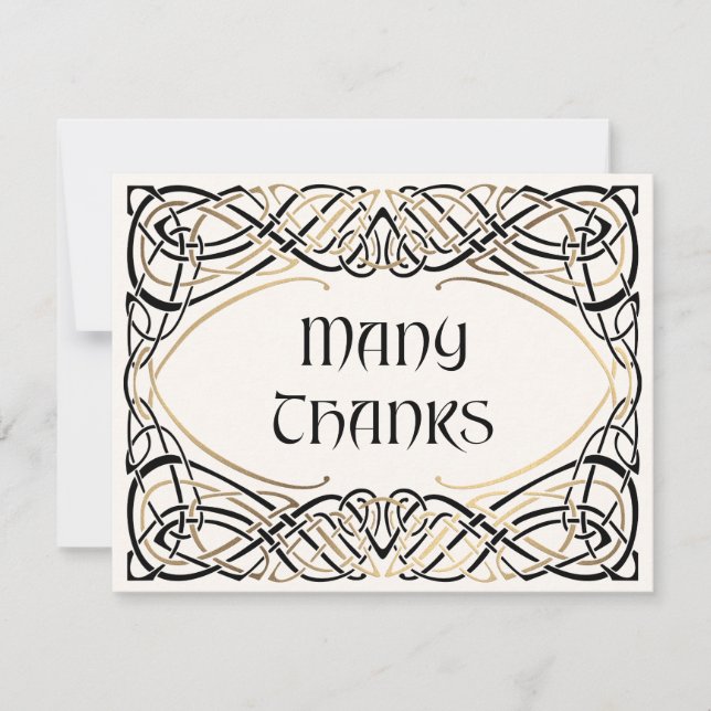 Fantasy Celtic Medieval Bröllop Tack Kort (Framsida)