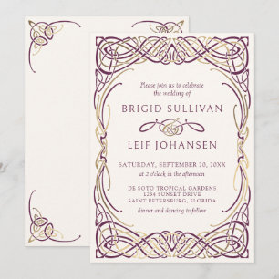 Fantasy Celtic Medieval Wedding bjudande Inbjudningar