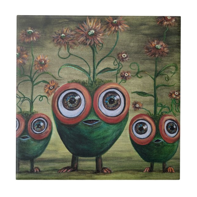 Fantasy Ceramic Tile, liten (4,25 x 4,25 tum) Kakelplatta (Framsidan)