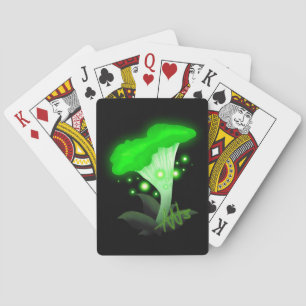 Fantasy Chanterelle Glowing Grönt Mushroom Casinokort