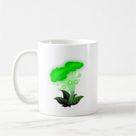Fantasy Chanterelle Glowing Grönt Mushroom Kaffemugg