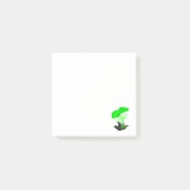 Fantasy Chanterelle Glowing Grönt Mushroom Post-it Block