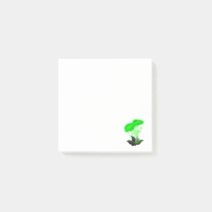 Fantasy Chanterelle Glowing Grönt Mushroom Post-it Block