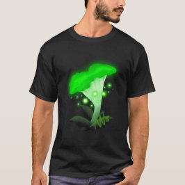 Fantasy Chanterelle Glowing Grönt Mushroom T Shirt