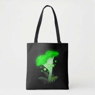 Fantasy Chanterelle Glowing Grönt Mushroom Tygkasse