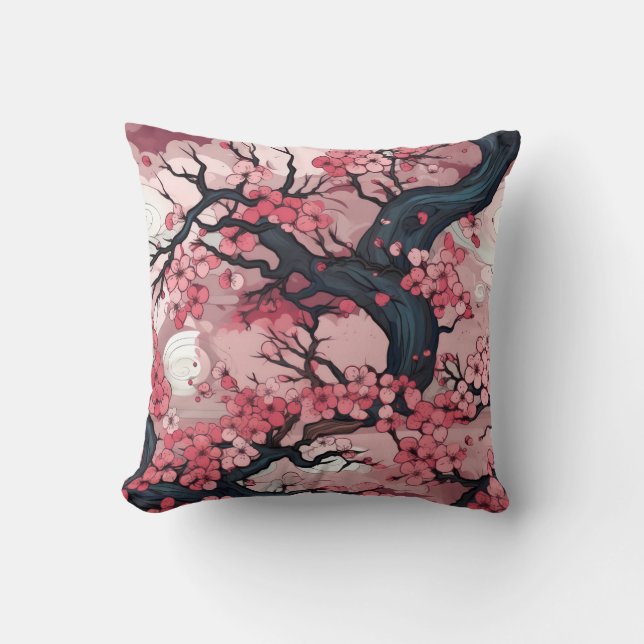 Fantasy Cherry Blommar Dreamscape Kudde (Framsida)