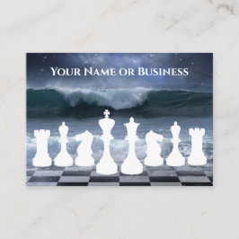 Fantasy Chessboard och Ocean Vågar Night Himmel Ch Visitkort