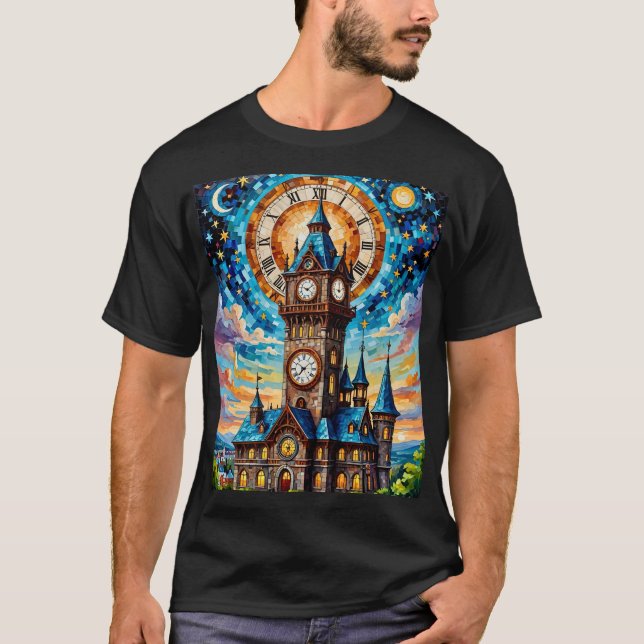 Fantasy ClockTowMosaic Art Tee (Framsida)