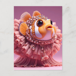 Fantasy Clownfish in a Dress Vykort