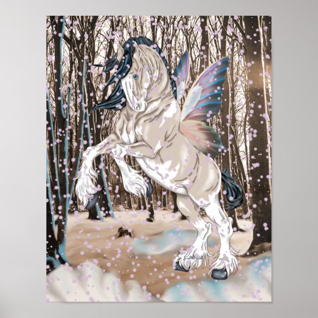 Fantasy Clydesdale-häst Fe Poster (Framsidan)
