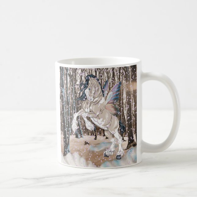 Fantasy Clydesdale Horse Fairy Kaffemugg (Höger)