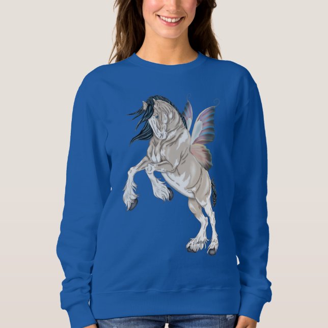 Fantasy Clydesdale Horse Fairy T-shirt (Framsida)