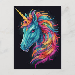 Fantasy Colorful Rainbow Unicorn Vykort