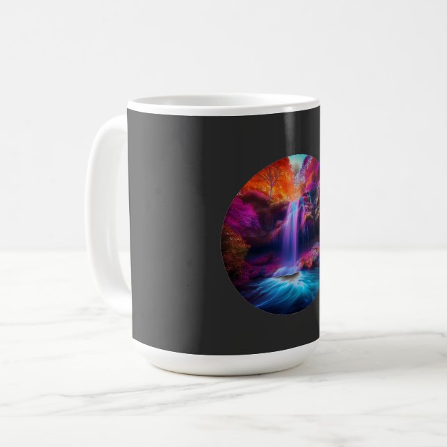 Fantasy Colorful Waterfall Kaffemugg (Framsida vänster)