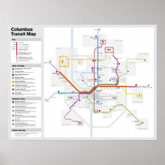 Fantasy Columbus Transit Karta Poster
