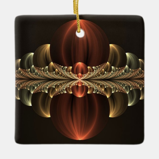 Fantasy Construction Shiny Abstrakt Fractal Art Julgransprydnad Keramik (Framsida)