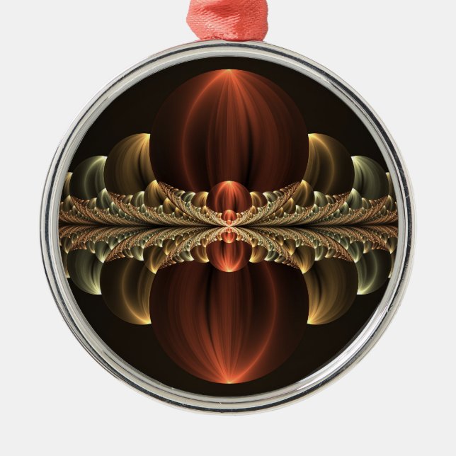 Fantasy Construction Shiny Abstrakt Fractal Art Julgransprydnad Metall (Framsidan)
