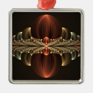 Fantasy Construction Shiny Abstrakt Fractal Art Julgransprydnad Metall
