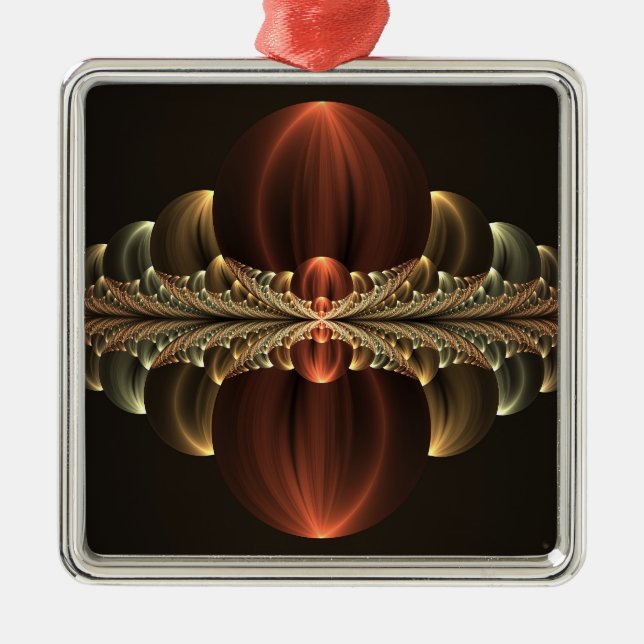 Fantasy Construction Shiny Abstrakt Fractal Art Julgransprydnad Metall (Framsidan)