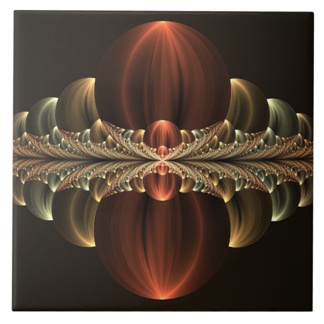 Fantasy Construction Shiny Abstrakt Fractal Art Kakelplatta (Framsidan)