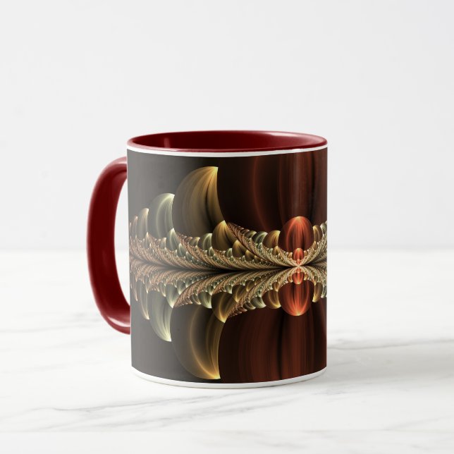 Fantasy Construction Shiny Abstrakt Fractal Art Mugg (Framsida vänster)