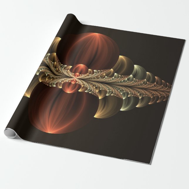 Fantasy Construction Shiny Abstrakt Fractal Art Presentpapper (Utrullad)