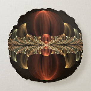 Fantasy Construction Shiny Abstrakt Fractal Art Rund Kudde