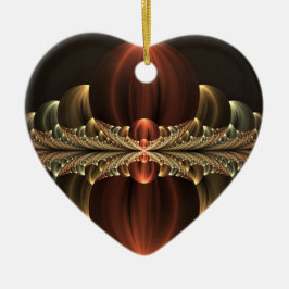 Fantasy Construction Shiny Abstrakt Fractal Heart Julgransprydnad Keramik