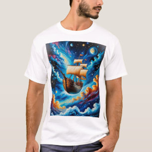 Fantasy Cosmic Frakt Voyage T-Shirt for Dreamers