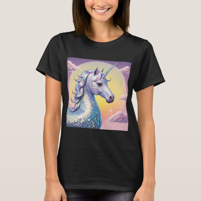Fantasy Creatdesign - Dragons & Unicorns Art T Shirt (Framsida)