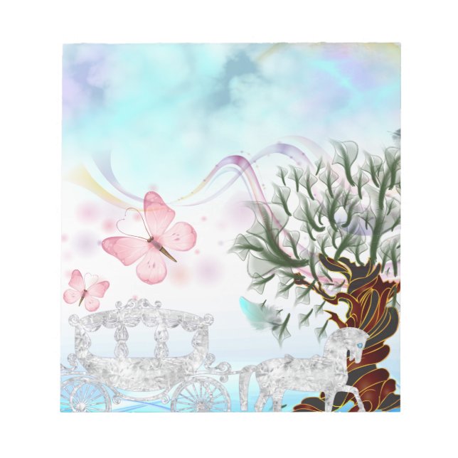 Fantasy Crystal Horse Carriage Anteckningsblock (Framsida)