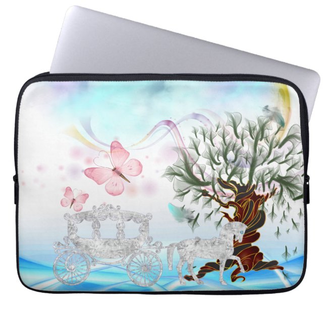 Fantasy Crystal Horse Carriage Laptop Fodral (Framsidan)