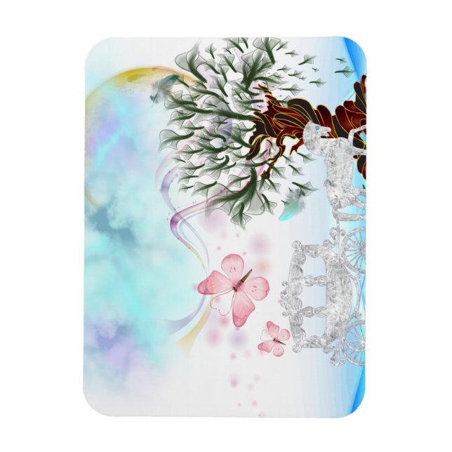 Fantasy Crystal Horse Carriage Magnet (Vertikal)