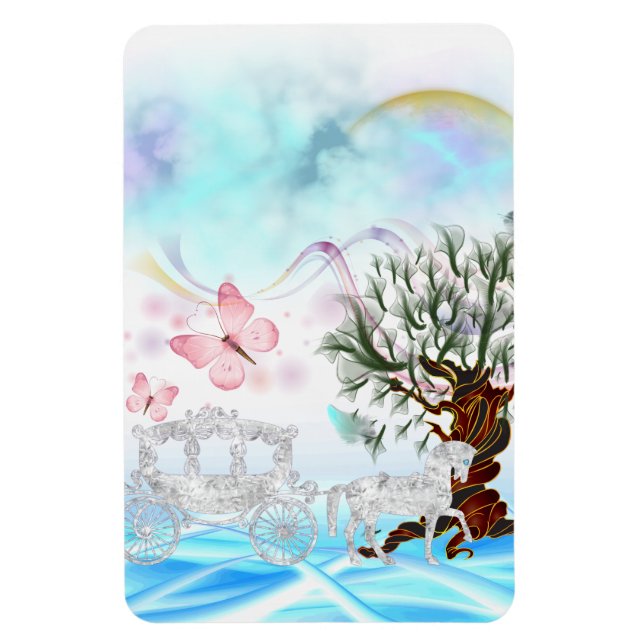 Fantasy Crystal Horse Carriage Magnet (Vertikal)