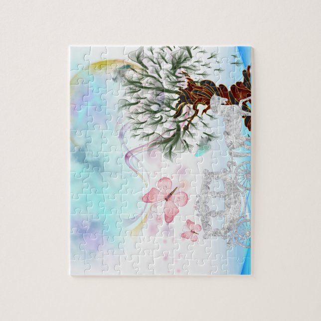 Fantasy Crystal Horse Carriage Pussel (Vertikal)