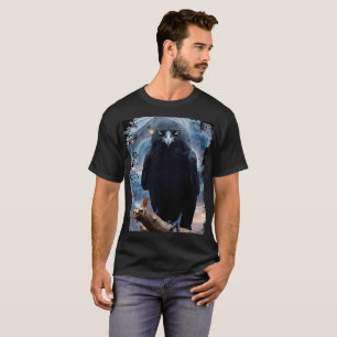 Fantasy Crystal Perched Raven-Kråka T Shirt