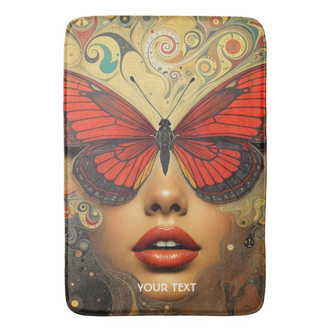 Fantasy Cute Abstrakt Butterflies Ögon Badrumsmatta (Framsidan (Vertikal))