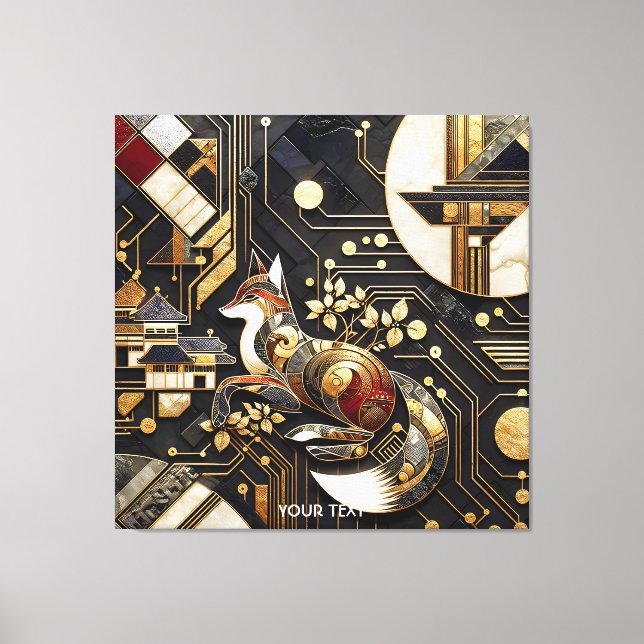 Fantasy Cute Abstrakt Fox Art Canvastryck (Framsida)