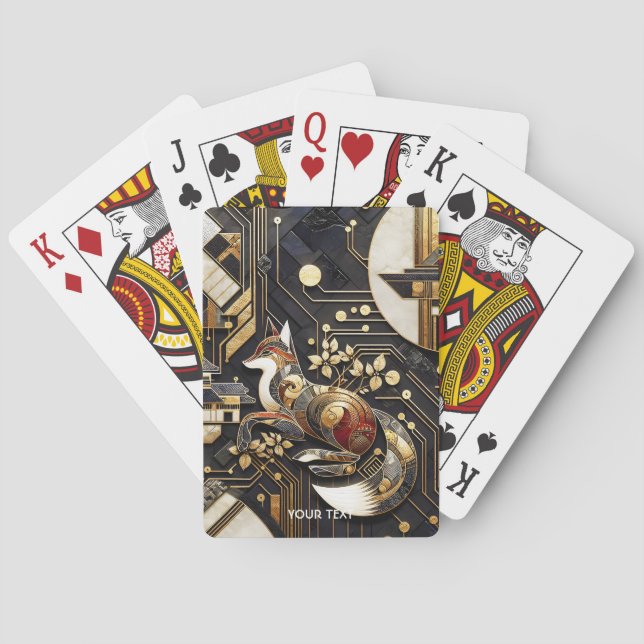 Fantasy Cute Abstrakt Fox Art Casinokort (Baksidan)
