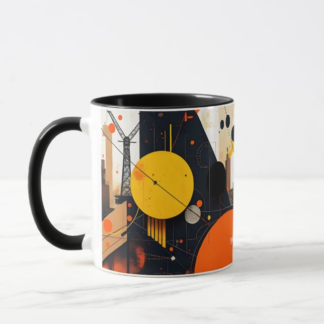 Fantasy Cute Abstrakt Red Circles Mugg (Vänster)