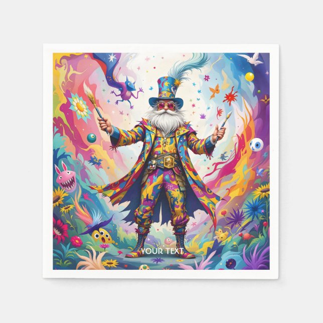 Fantasy Cute Abstrakt Vibrant Painter Pappersservett (Framsidan)