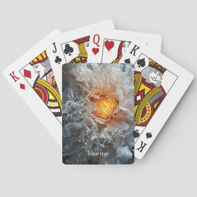 Fantasy Cute Abstrakt White Gult Casinokort (Baksidan)